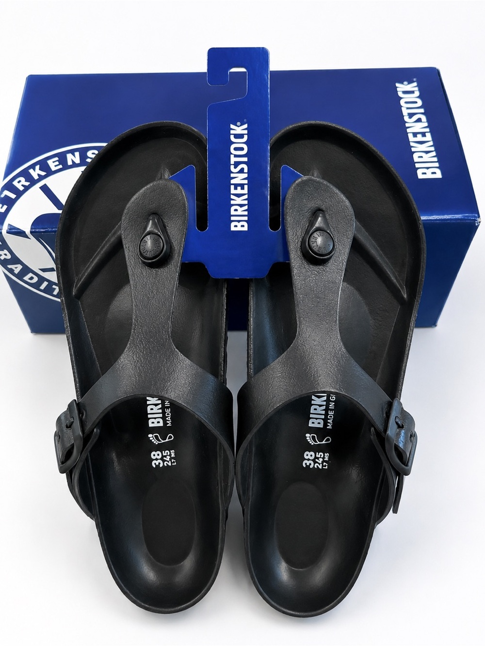Birkenstock Gizeh EVA Black Sandals Size 38/US 7 NEW